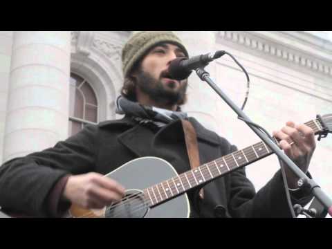 Ryan Bingham performs "This Land Is Your Land" at We Are Wisconsin rally