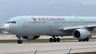 Air Canada A330 Taxiing Up Close + Takeoff @ FLL