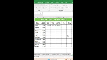 Ms Excel Me Salary Sheet Kaise Banaye @computer1r #excel #exceltips #exceltricks #shortsvideo