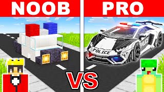 NOOB vs PRO: EMERGENCY VEHICLE HOUSE Build Challenge in Minecraft