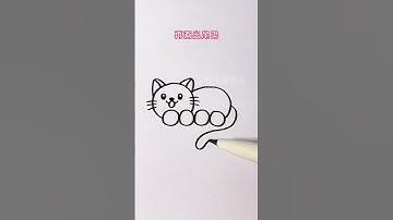 How to draw simple cat from circle  #drawing #draw #painting I Chill how to draw