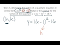 Vertex Form of Quadratic Equations