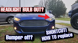 Ford Fusion Headlight bulb replacement 2013-2020 *UPGRADE* // HOW TO