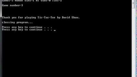 C++ Tic-Tac-Toe Game against an AI