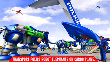 Police Elephant Robot: Robot Wolf Elephant Fight - Police Elephant Transport
