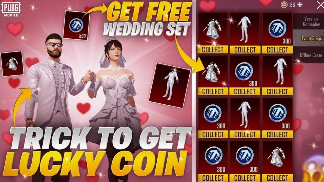 💍 Free Wedding Set Is Here! | Unlimited Lucky Coins Trick | PUBGM