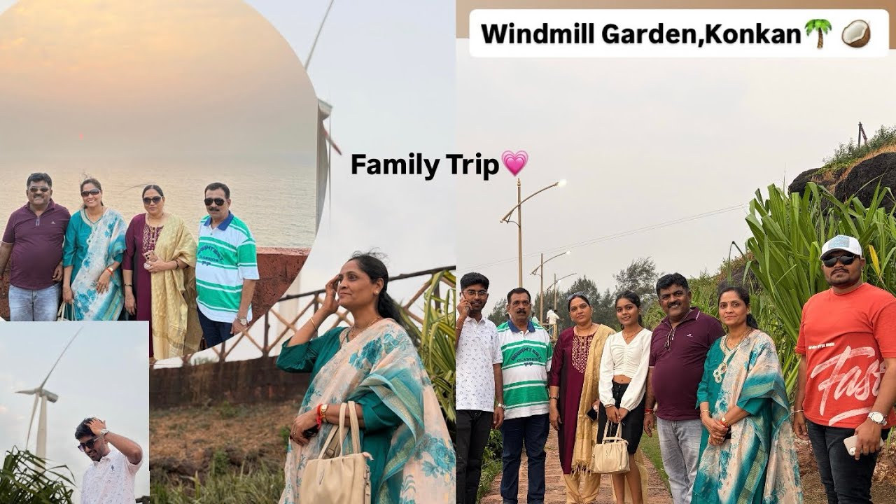 Konkan Part 2 🌴 Devgad Travel Vlog | Family Fun, Windmill Garden & Kunkeshwar Mahadev Darshan 🙏