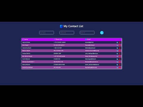 Contact List App Using React
