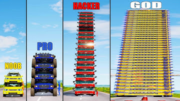 Noob vs Pro vs Hacker vs God - Beamng drive