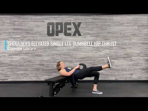 Shoulders Elevated Single Leg Dumbbell Hip Thrust