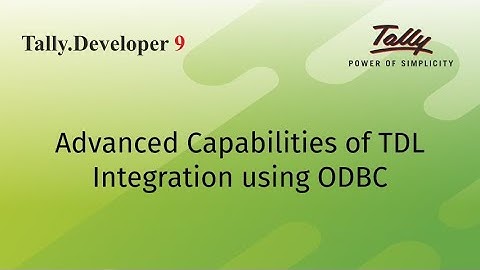 Advanced Capabilities of TDL | Integration using ODBC