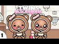 Twins first day at daycare  with voices  toca life world roleplay