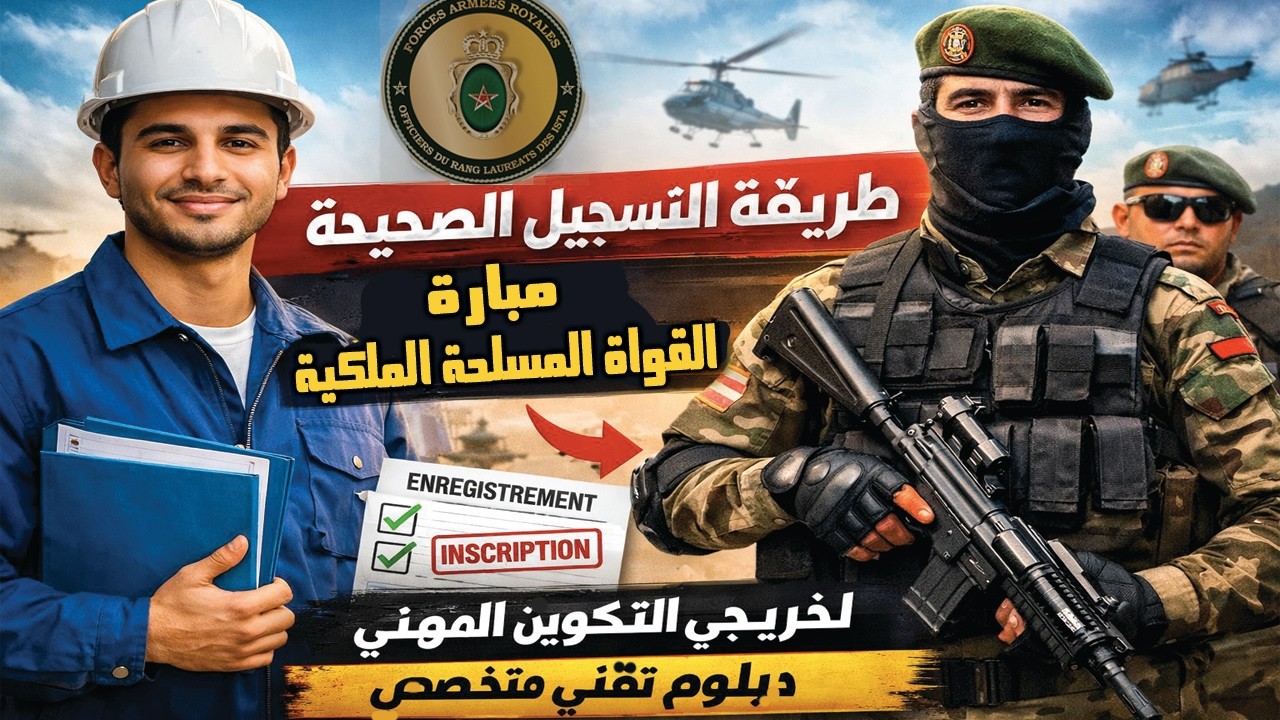 طريقة التسجيل الصحيحة في مباراتة القوات المسلحة الملكية 2026 لخريجي التكوين المهني (دبلوم تقني متخصص