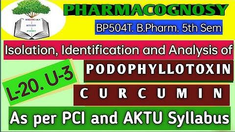 #RESINS :#Isolation, #Identification and #Analysis of PODOPHYLLOTOXIN & #CURCUMIN. L-20. U-3 #BP504T