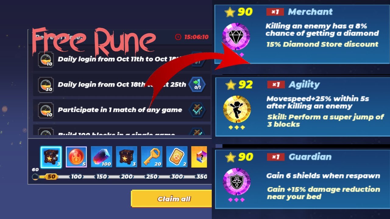 How to get free rune in new event in bed wars | BlockmanGo - YouTube
