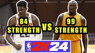 84 vs 99 Strength Centers in NBA 2K24  7'0 Demigod Build  Rec Center Gameplay