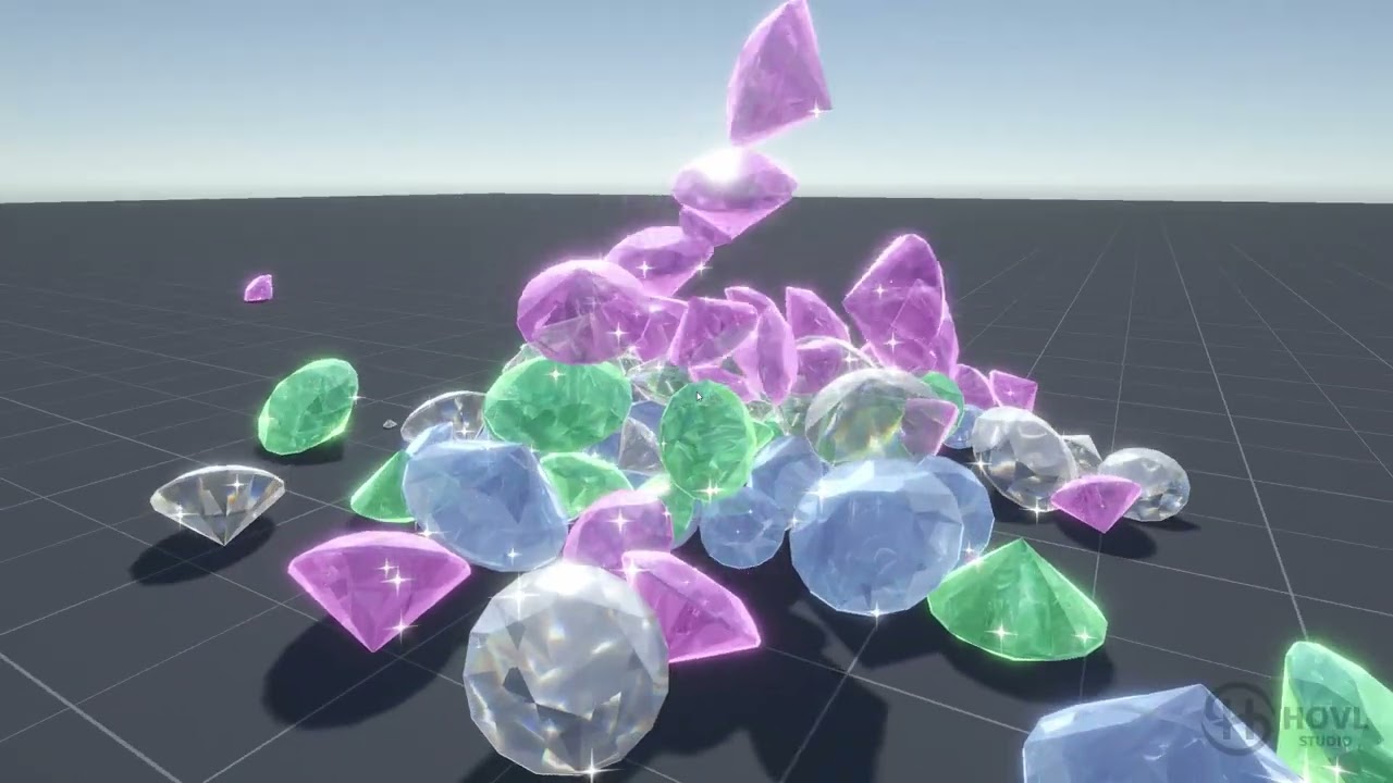 Realistic diamond shader: Amethyst, Almaz, Sapphire, Topaz | Demo for the Unity Asset Store