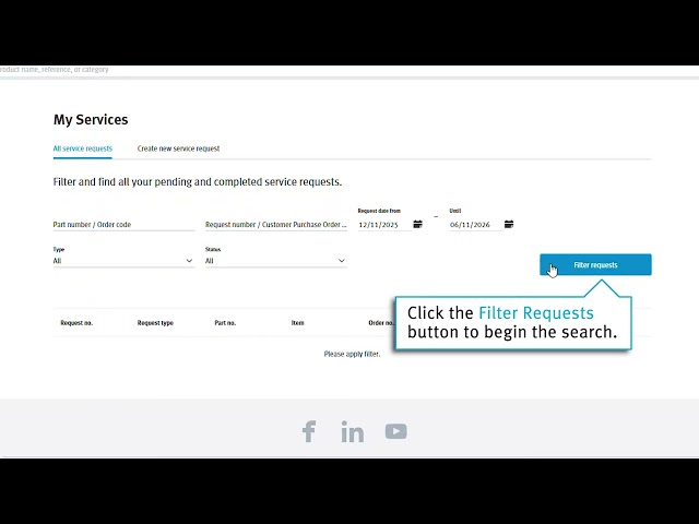 How to find your service requests