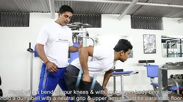 Triceps: Standing Bent Over One Arm Dumbbell Kickback, Tutorials by Rao