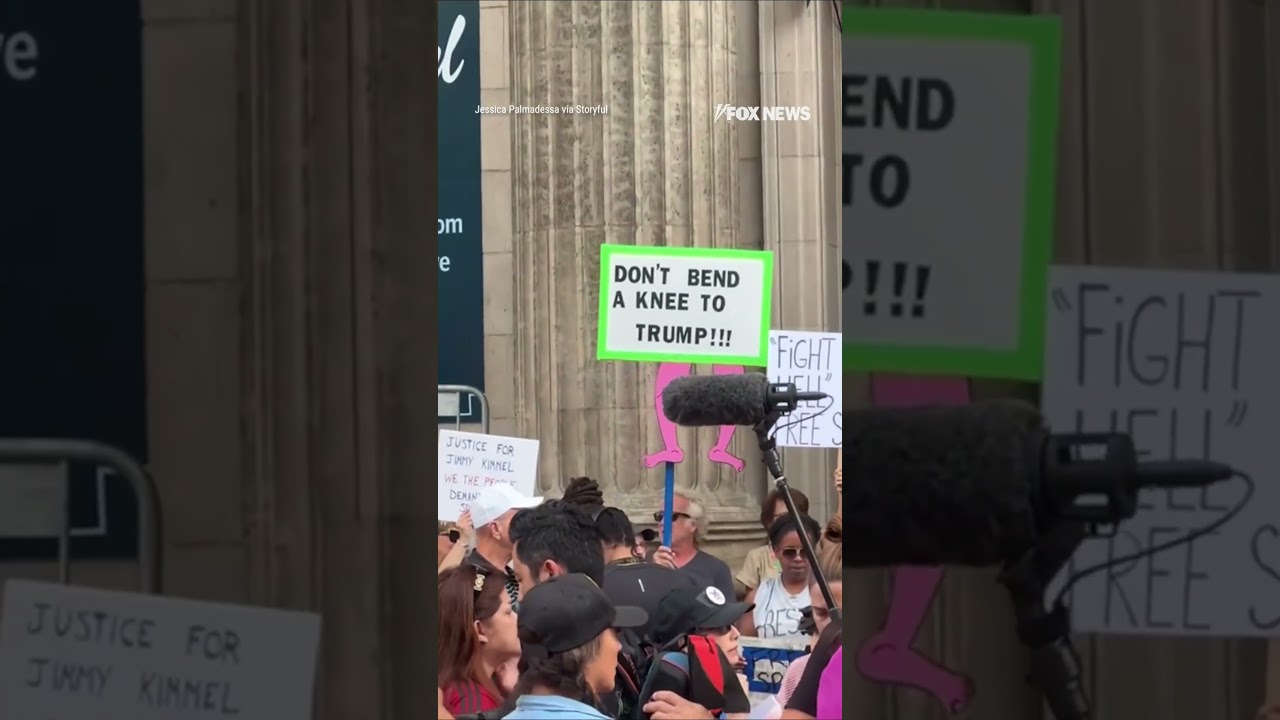 WATCH: Protestors surround Jimmy Kimmel's studio following cancellation