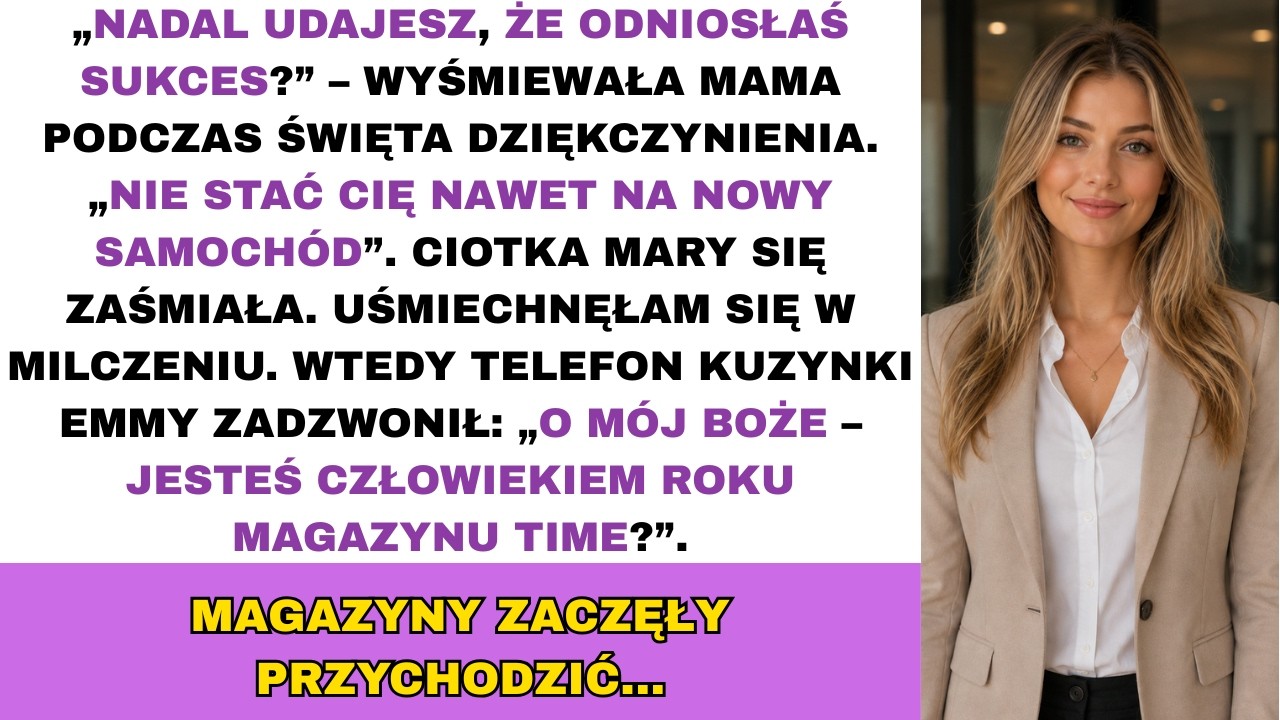 Siedziałem przy świątecznym stole, a moja matka właśnie nazwała mnie żałosnym. „Masz 32 lata i niczego nie osiągnąłeś” – powiedziała, a cała rodzina przytakiwała. Mój brat chwalił się awansem,...