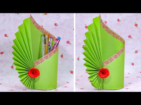Very Easy DIY Craft Flower Pen Stand - Best out Of Waste