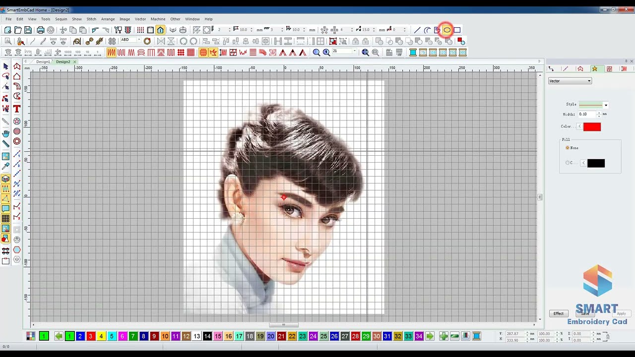 7. Smartemb embroidery digitalizing training video: photo stitch