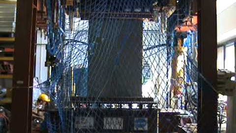 Bending-Buckling test of URM Wall #28 reinforced with TRM. General view