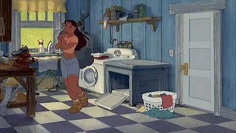 Lilo and Stitch (2002) - Lilo and Nani Fight Scene (Brazilian Portuguese)