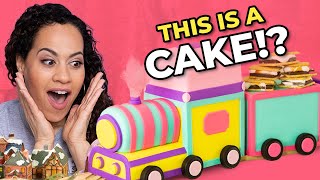 GIANT Toy Train CAKE Carrying DESSERTS! Our Most EPIC Holiday Cake Yet! With Yolanda Gampp