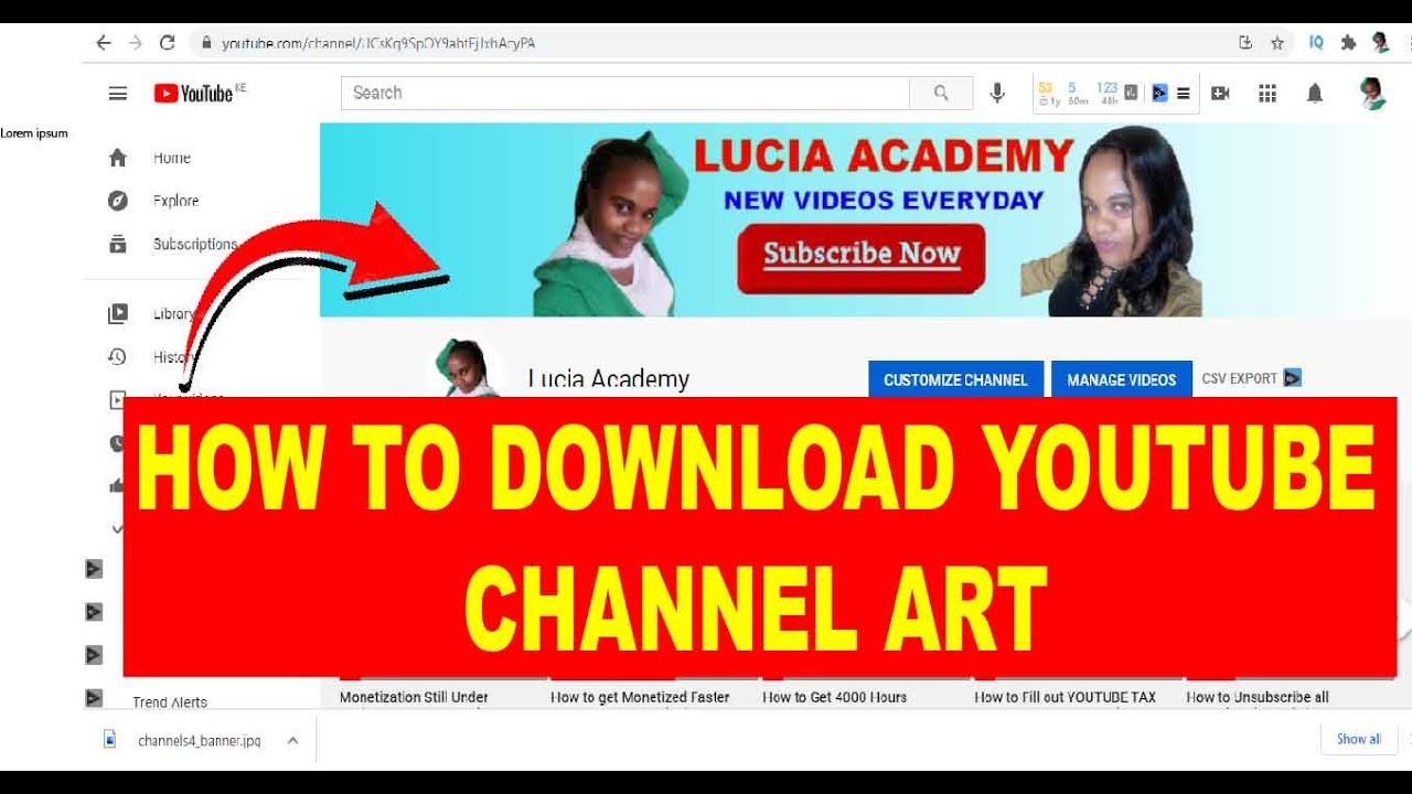 How To Download YouTube Channel Art (HD Quality)