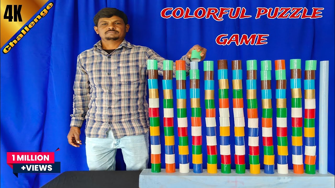 🌈🌈 Best Colours Cylinders Matching Puzzle Game Challenge video 2026 | Combination