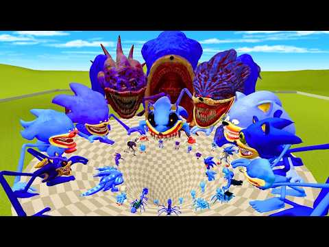 Empujando a TODAS las VERSIONES DE SONIC a Un AGUJERO INFINITO 😨 LA PELICULA