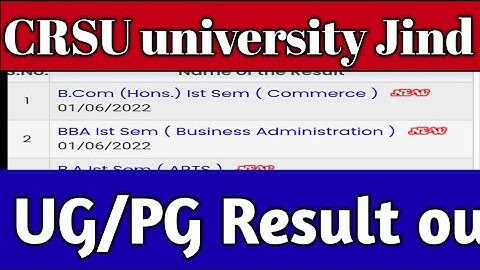 CRSU university 2021-22 Result ll B.com,BBA 1st semester
