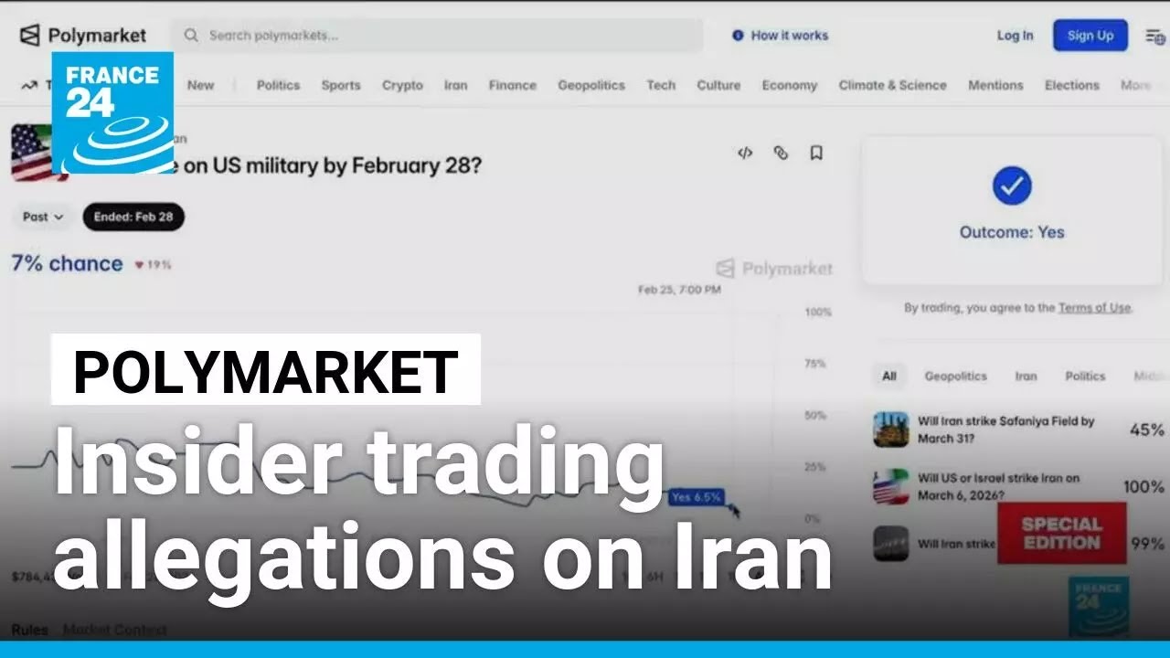 Polymarket faces allegations of insider trading after suspicious Iran war bets • FRANCE 24 English