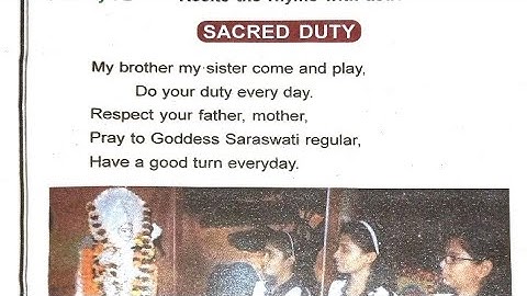 Class 1 Sacred Duty Rhyme |Saraswati English Reader 2 lesson 44 |My brother ,my sister