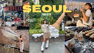 SEOUL 2023🇰🇷 Lotte World, Han River Ramyeong, Myeongdong, Gwangjang Market, Namsan Tower &amp; Cafes