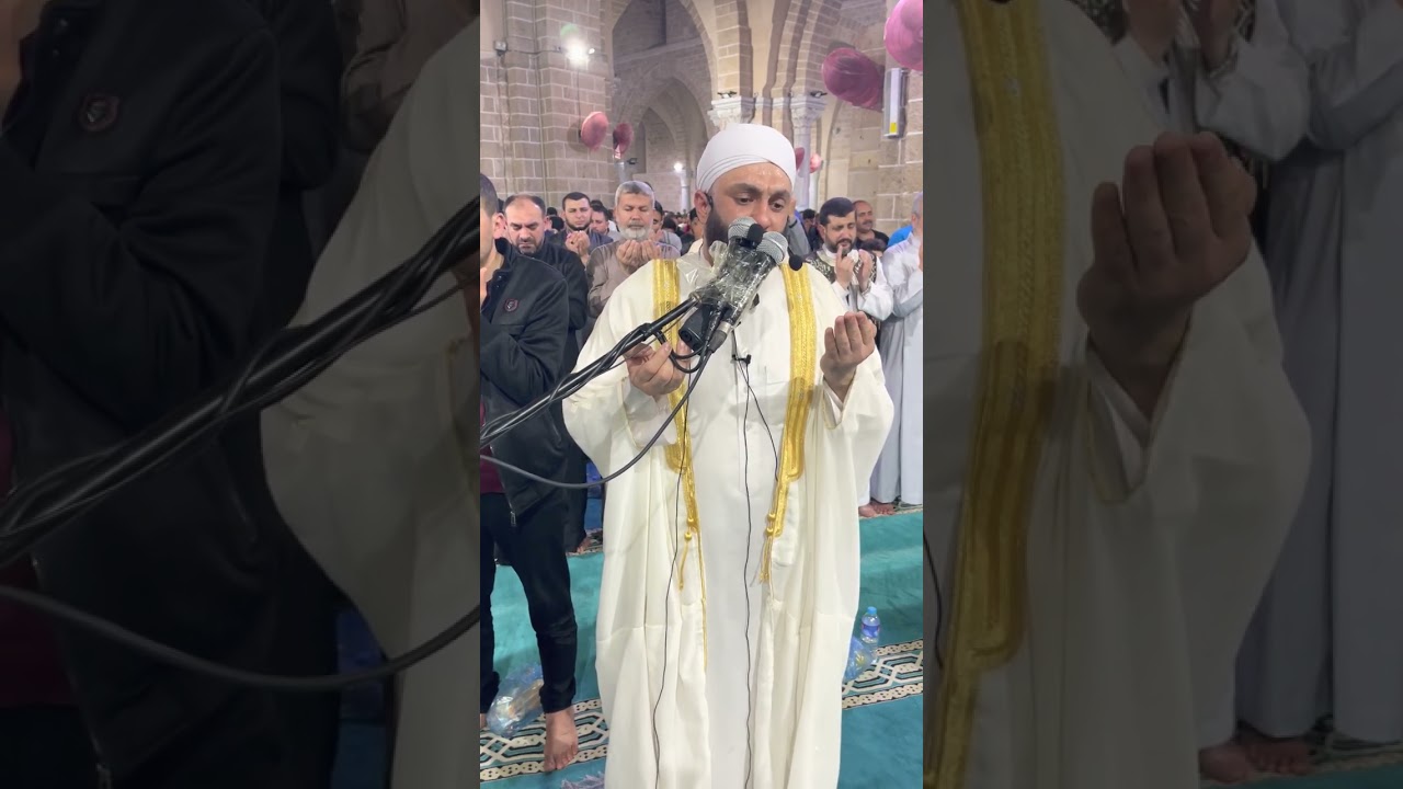 دعاء ليلة القدر في مسجد العمري في مدينة غزة فلسطين للقارئ عاهد زينو من تصوير أنس زينو