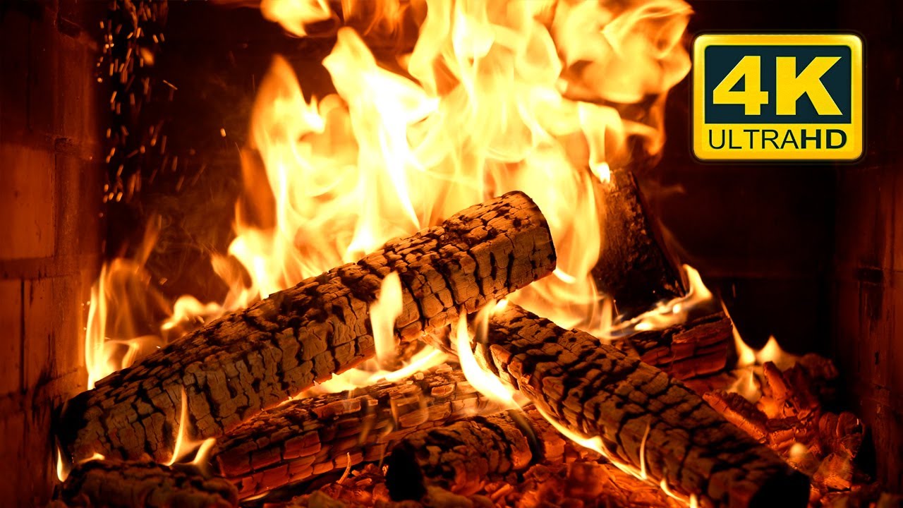 🔥 Fireplace at Winter Night (12 HOURS). Fireplace Sounds. Relaxing  Fireplace with Burning Logs - YouTube