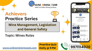 Mines Rules  Quiz-6 | MMLGS | DGMS MMR CMR 2022 | Target 100% Success