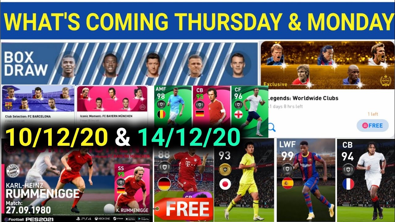 What's coming on Tomorrow & Monday | Next Iconic Moment, Club Selection & Box Draw | PES 2021 MOBILE