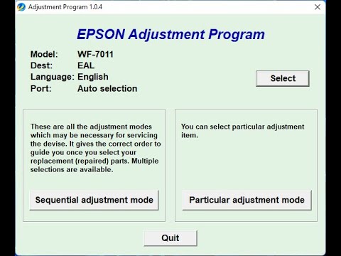 video How to Reset Epson WorkForce WF-7011 With Resetter