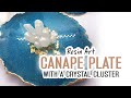 Resin Art  - How to make an agate slice, geode plate with a crystal cluster handle -  freeform mold