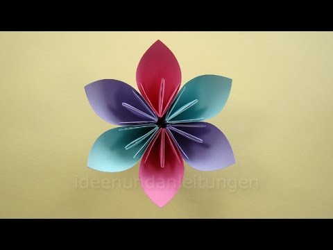 Blumen basteln mit papier basteln mit kindern. einfache origami ...