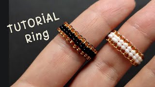Seed beaded rings, diy how to make beaded ring easy