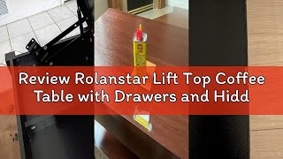 Review Rolanstar Lift Top Coffee Table with Drawers and Hidden Compartment, Multi-Function Convertib