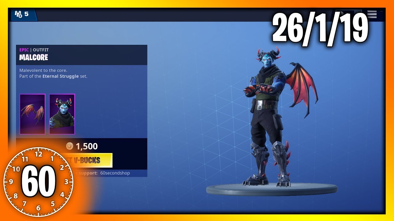 *NEW* MALCORE SKIN & EVIL EYE PICKAXE | 60 Second Fortnite Shop ...