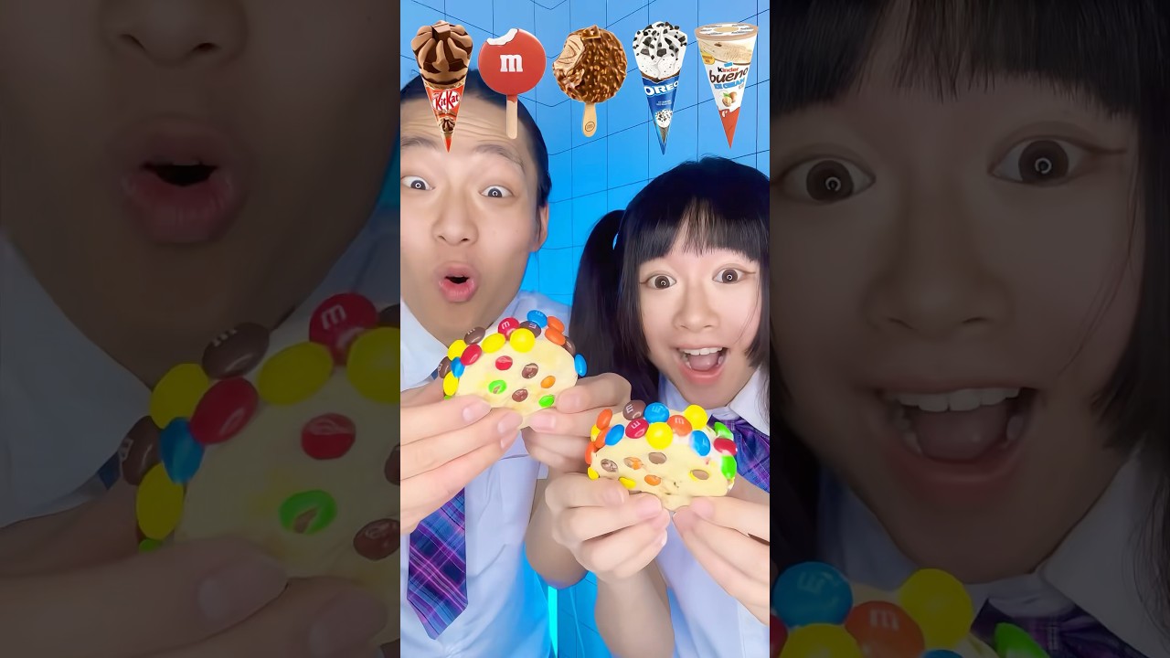 Rainbow Ice Cream Emoji Food Challenge ASMR 🥵 