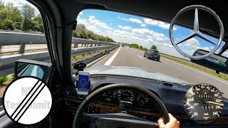 1988 Mercedes W126 260SE Top Speed German Autobahn POV