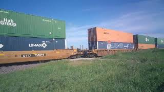 Southbound Union Pacific stack train on the Spine Line